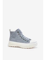 Zateplené dámské tenisky na platformě Big Star OO274072 Modré Zateplené dámské tenisky na platformě Big Star OO274072 Modré