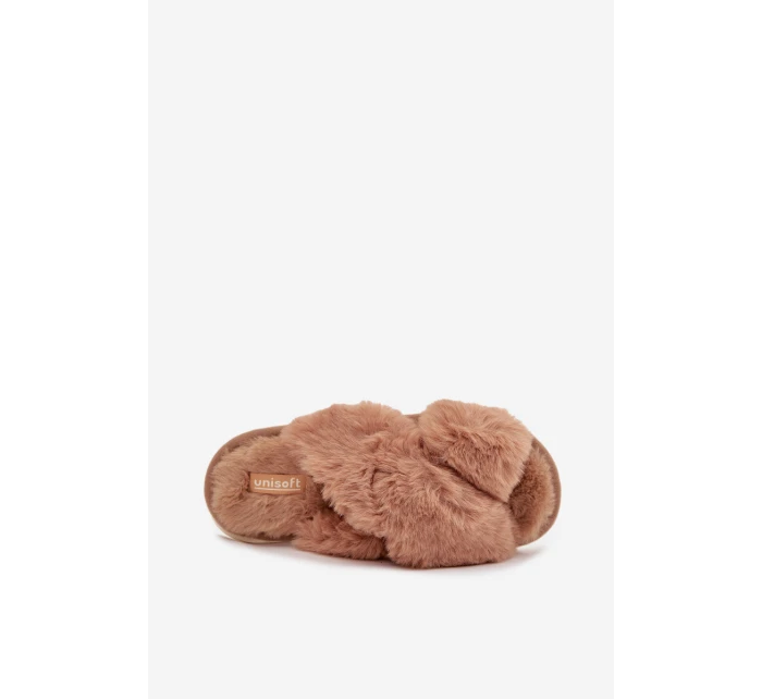Kožešinové domácí pantofle pro ženy s se pásky Camel model 21708380 - EVENTO Kožešinové domácí pantofle pro ženy s se pásky Camel model 21708380 - EVENTO