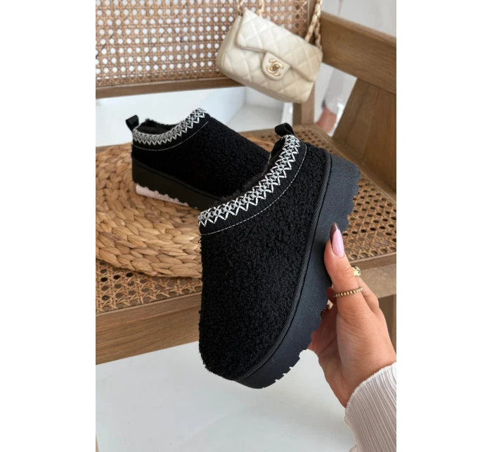 Dětské sněhule s kožešinou Černé model 21711298 - Boto