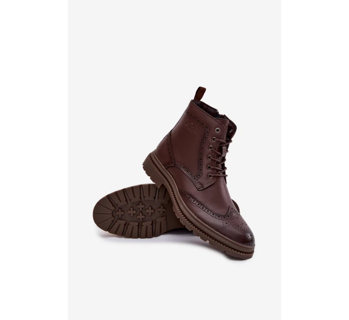 Kožené pánské boty  25 33 hnědé Męskie model 21772306 - Lee Cooper