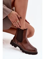 Dámské zimní kotníkové boty na zip hnědé Rivelia Dámské zimní kotníkové boty na zip hnědé Rivelia