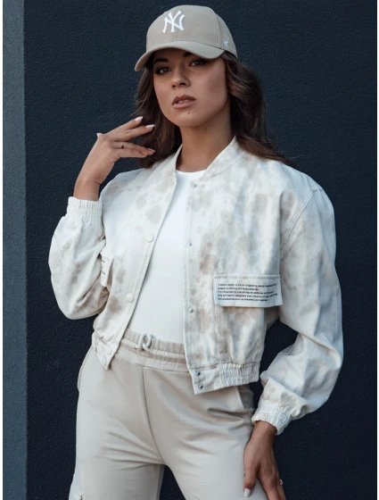 Dámská béžová bomber bunda SERRO s vázáním FashionStreet TY4478