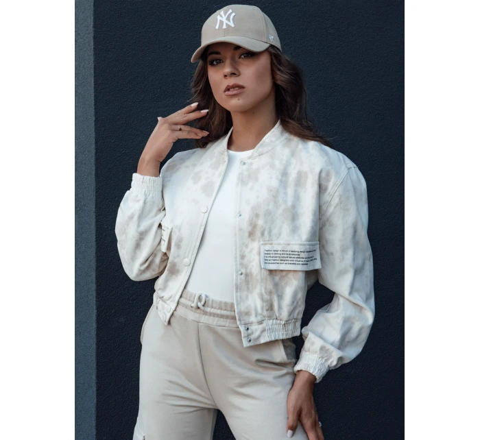 Dámská béžová bomber bunda SERRO s vázáním FashionStreet TY4478