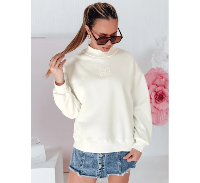 Dámská oversize mikina s nášivkou ecru Dstreet model 21988081 - FashionStreet