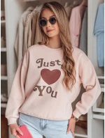 Dámská mikina s potiskem JUST LOVE YOU růžová FashionStreet BY1473