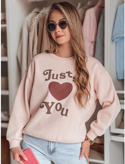 Dámská mikina s potiskem JUST LOVE YOU růžová FashionStreet BY1473