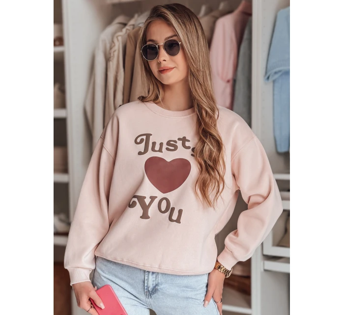 Dámská mikina s potiskem JUST LOVE YOU růžová FashionStreet BY1473