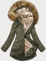 Dámská zimní bunda khaki-beige (m-21356)
