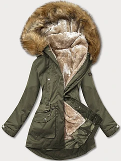 Dámská zimní bunda khaki-beige (m-21356)
