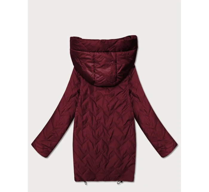 kurtka damska pikowana z kapturem Goodlookin ciemny czerwony model 22003980 - S'WEST