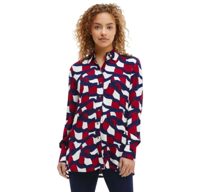 Tommy Hilfiger Viskózová košile W WW0WW31447 Tommy Hilfiger Viskózová košile W WW0WW31447