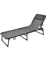 TURISTICKÉ ZAHRADNÍ KEMPINKOVÉ LŮŽKO SKLÁDACÍ TEXTLINE GRAPHITE