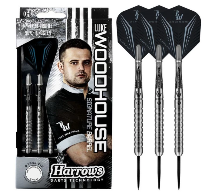 Harrows Luke Woodhouse 90% Steeltip šipky