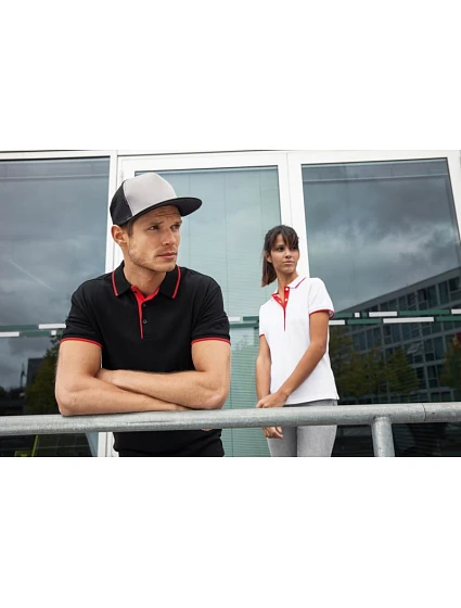 JN Dámské piqué polo s kontrastní légou 02.0 black/orange model 22489049 - Daiber JN Dámské piqué polo s kontrastní légou 02.0 black/orange model 22489049 - Daiber