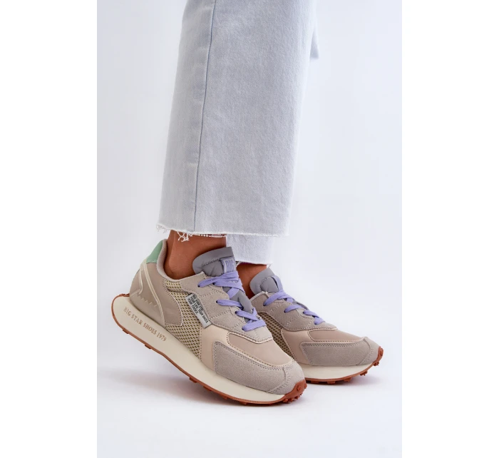 Dámské tenisky na platformě s paměťovou pěnou Big Star NN274681 béžové Dámské tenisky na platformě s paměťovou pěnou Big Star NN274681 béžové