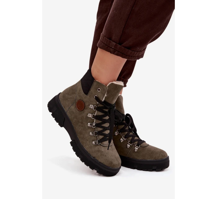 Zateplené dámské trapery na platformě tmavě zelené Zaraine Zateplené dámské trapery na platformě tmavě zelené Zaraine