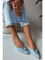 Dámské sandály na ploché podrážce s ozdobou modré Sparkle Dámské sandály na ploché podrážce s ozdobou modré Sparkle