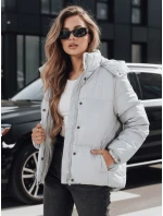 Dámská kožená přechodná bunda šedá model 21991817 - Dstreet