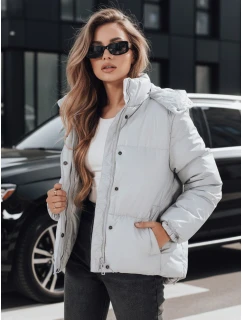 Dámská kožená přechodná bunda šedá model 21991817 - Dstreet