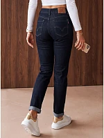 Džíny dámské mom fit s vysokým pasem tmavě modré FashionStreet UY3267 Džíny dámské mom fit s vysokým pasem tmavě modré FashionStreet UY3267