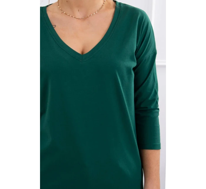 Halenka s výstřihem do V zelená