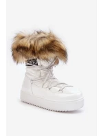 Dámské šněrovací boty bílé model 21635480 - Boto Dámské šněrovací boty bílé model 21635480 - Boto