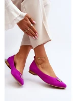 Kožené baleríny s ozdobou model 21646285 - Zazoo