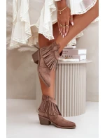 Dámské Kožené Boty Na Zip Eko Hnědé model 21668209 - S.Barski