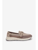 Dámské Kožené Mokasíny D&A model 21685986 Šedé - S.Barski Dámské Kožené Mokasíny D&A model 21685986 Šedé - S.Barski