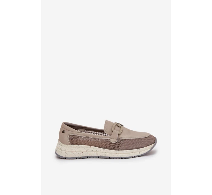 Dámské Kožené Mokasíny D&A model 21685986 Šedé - S.Barski Dámské Kožené Mokasíny D&A model 21685986 Šedé - S.Barski