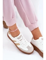 Dámské tenisky na platformě z eko kůže Elaraven – bílo-zlaté Dámské tenisky na platformě z eko kůže Elaraven – bílo-zlaté