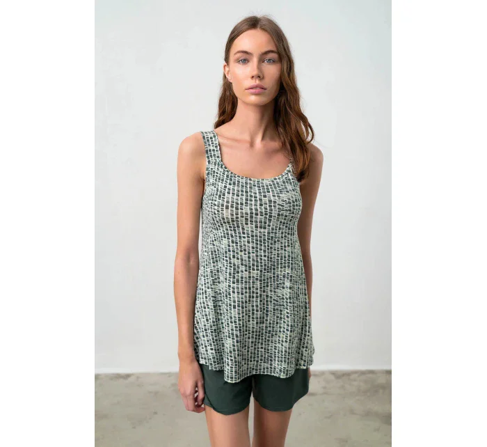 Dámské pyžamo Tmavě zelená vzor model 18972788 - Vamp Dámské pyžamo Tmavě zelená vzor model 18972788 - Vamp