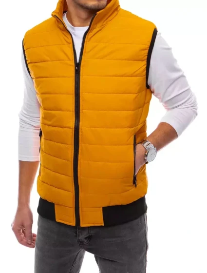 Pánská prošívaná tmavě žlutá vesta Dstreet model 21964326 - FashionStreet