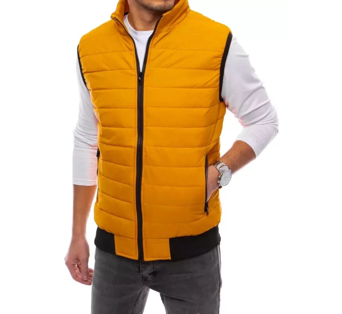 Pánská prošívaná tmavě žlutá vesta Dstreet model 21964326 - FashionStreet