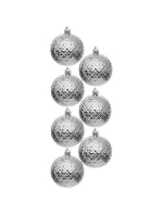 DEKORATIVNÍ PLASTOVÁ CETKA 6CM SADA 35 KS STŘÍBRNÁ