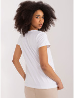 Bílé dámské tričko s nápisem BASIC FEEL GOOD