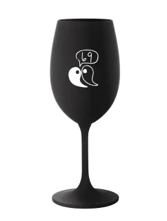69 - černá sklenice na víno 350 ml