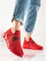 Luxusní červené tenisky dámské bez podpatku Luxusní červené tenisky dámské bez podpatku