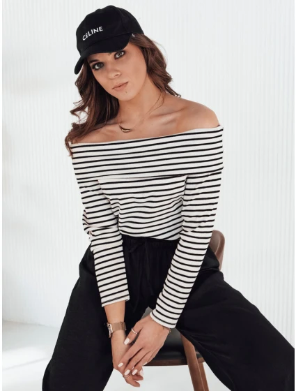 Dámská pruhovaná halenka černá Dstreet model 21972894 - FashionStreet Dámská pruhovaná halenka černá Dstreet model 21972894 - FashionStreet