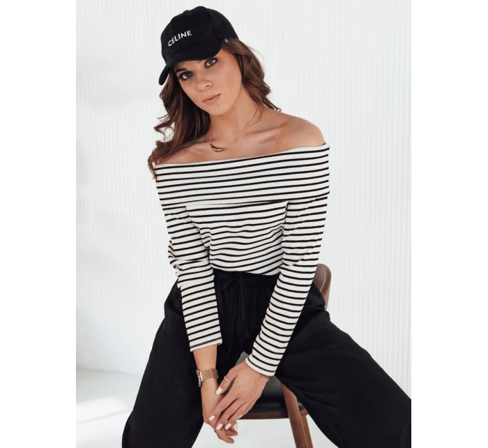 Dámská pruhovaná halenka černá Dstreet model 21972894 - FashionStreet Dámská pruhovaná halenka černá Dstreet model 21972894 - FashionStreet