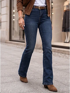 Jeansy damskie z paskiem niebieskie model 22394779 - FashionStreet