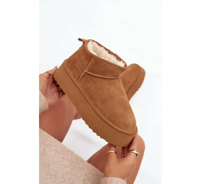 Dámské sněhule z přírodního semiše Camel model 21821905 - Boto