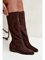 Dámské nízké kozačky s podšívkou Hnědé model 22355606 - Boto Dámské nízké kozačky s podšívkou Hnědé model 22355606 - Boto