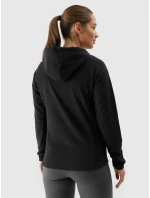 Dámský fleece regular s kapucí 4F - černý Dámský fleece regular s kapucí 4F - černý