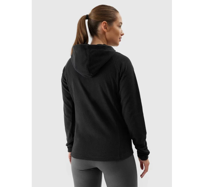 Dámský fleece regular s kapucí 4F - černý Dámský fleece regular s kapucí 4F - černý