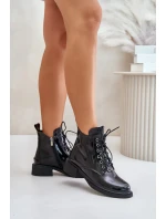 Černé lakované kožené kotníkové boty s podšívkou Bellani Černé lakované kožené kotníkové boty s podšívkou Bellani