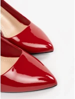 Pohodlné dámské  lodičky červené na jehlovém podpatku