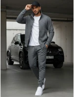 Pánská mikina na zip s kapucí antracitová model 21962253 - Dstreet