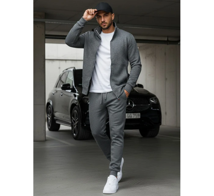 Pánská mikina na zip s kapucí antracitová model 21962253 - Dstreet