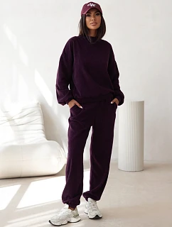 Dámská souprava z velurového úpletu v barvě lilku FashionStreet AY1251